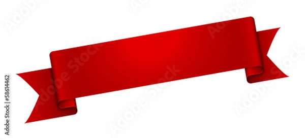 Fototapeta The blank glossy red ribbon