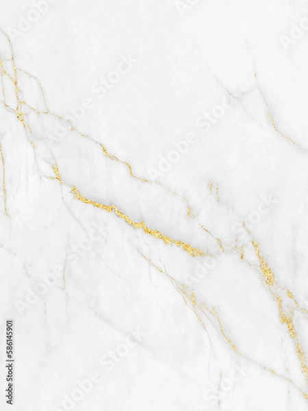 Obraz White and gold marble texture background design for your creative design, Vertical image.