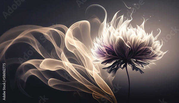 Obraz Abstract background with fabulous flowers, generative AI.