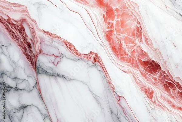 Obraz Luxury red and white marble Natural pattern marble,
