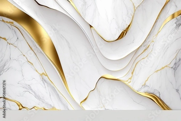 Obraz Luxury gold and white marble