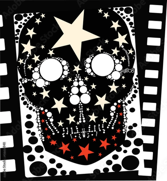Obraz Gaping part. Vector skull pattern print carefully.
