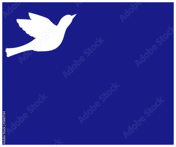 Obraz white bird on blue