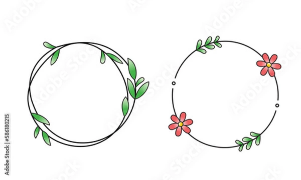 Obraz Floral and leafy frames vector illustration. Design element