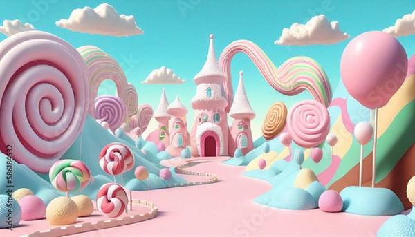 Obraz AI generates illustrations candy world