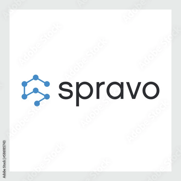 Fototapeta initial letter logo S dots initial company icon business logo background illustration