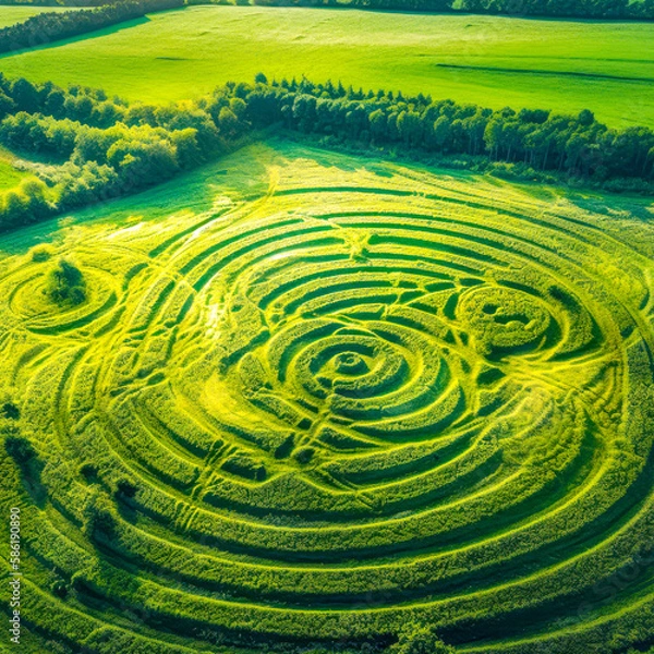 Fototapeta maze in field