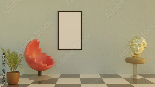 Obraz Picture frame/ Poster template on a wall 