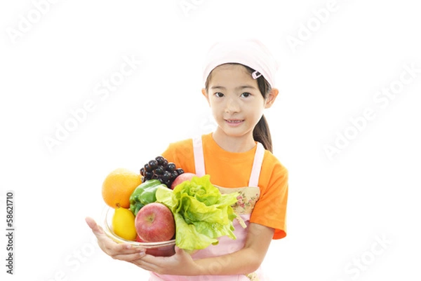 Fototapeta エプロン姿の女の子