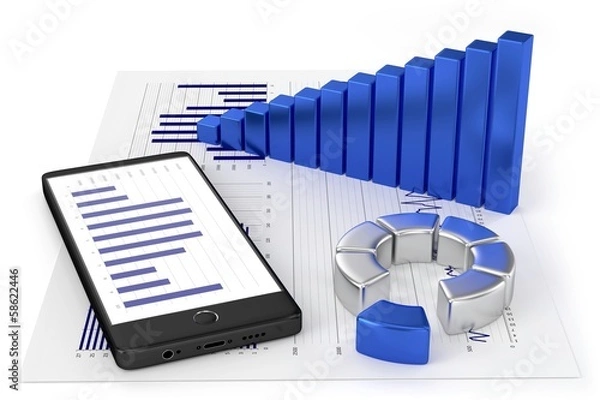 Obraz Charts and Smartphone