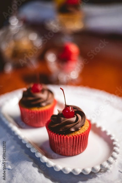 Obraz cupcakes with cherry