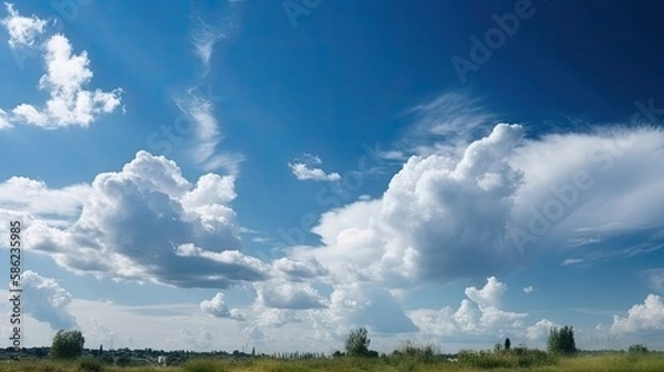 Fototapeta Beatiful sky with comolus clouds
