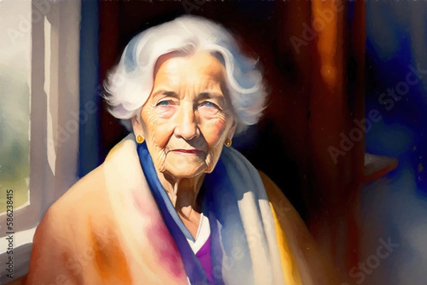 Obraz An elderly elegant woman's portrait