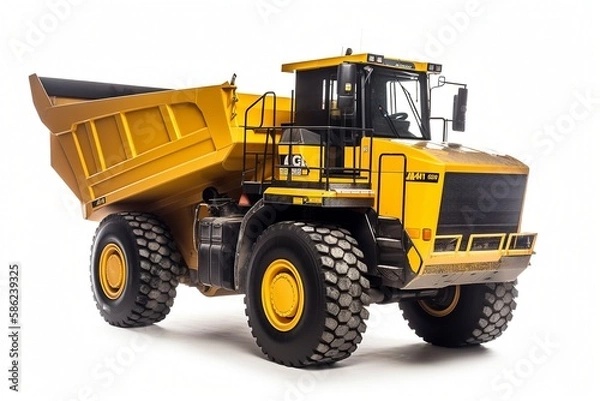 Fototapeta Isolated Articulated Dump Truck on White Background.