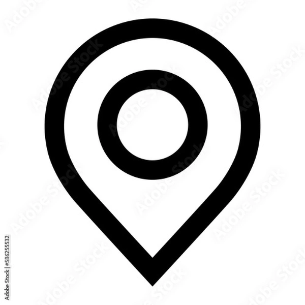 Fototapeta Map pointer line outline icon.