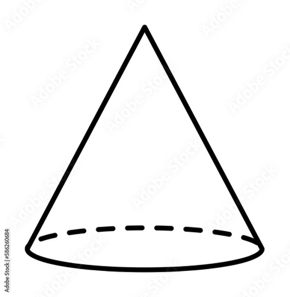 Fototapeta Geometric shapes, cone icon. Simple line, outline 3d figures icons for ui and ux, website or mobile application