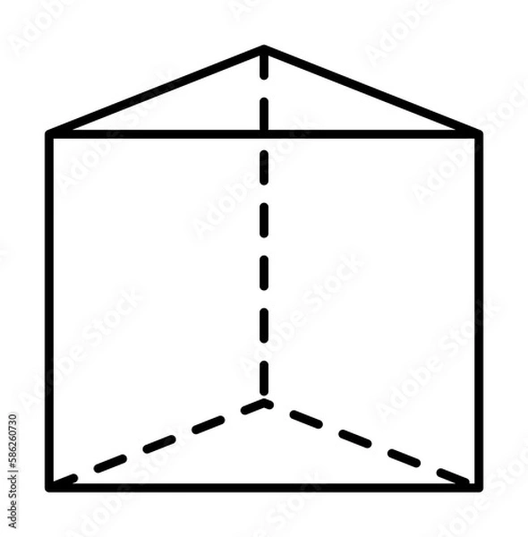 Obraz Geometric shapes, triangular prism icon. Simple line, outline 3d figures icons for ui and ux, website or mobile application