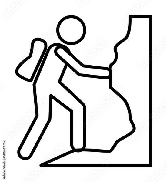 Obraz climbing sign icon. Element of navigation sign icon. Thin line icon for website design and development, app development. Premium icon