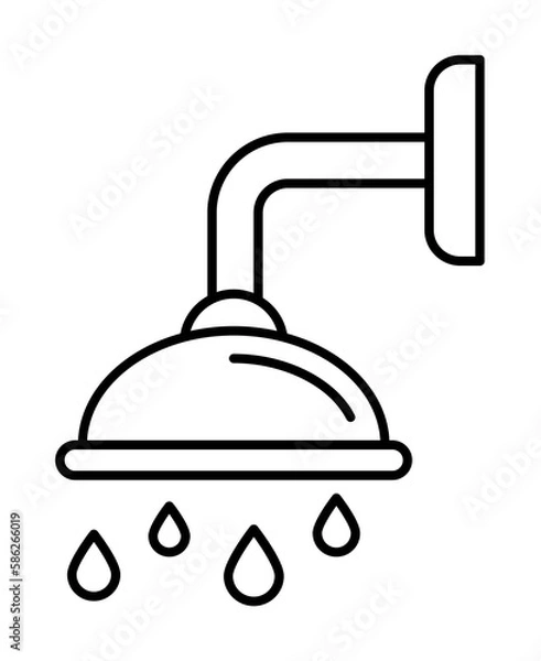 Fototapeta Shower, water icon. Simple line, outline bathroom icons for ui and ux, website or mobile application