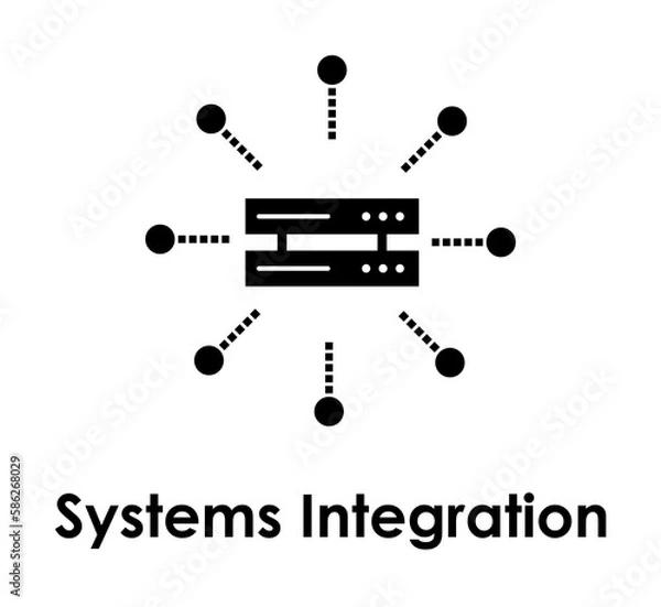 Fototapeta server, system integration icon. Element of business icon for mobile concept and web apps. Detailed server, system integration icon can be used for web and mobile