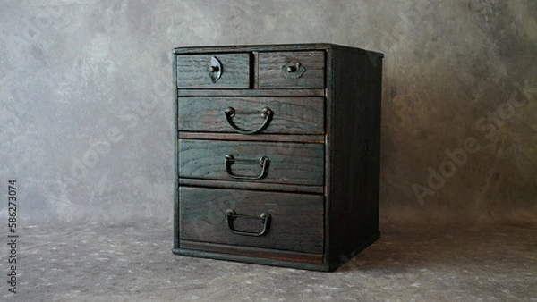 Obraz 日本の古い木製家具　引き出し　収納　木工　アンティーク