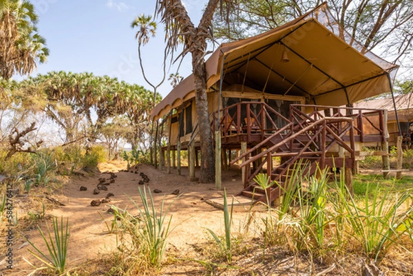 Fototapeta A luxury lodge in Samburu National Reserve, Kenya.
