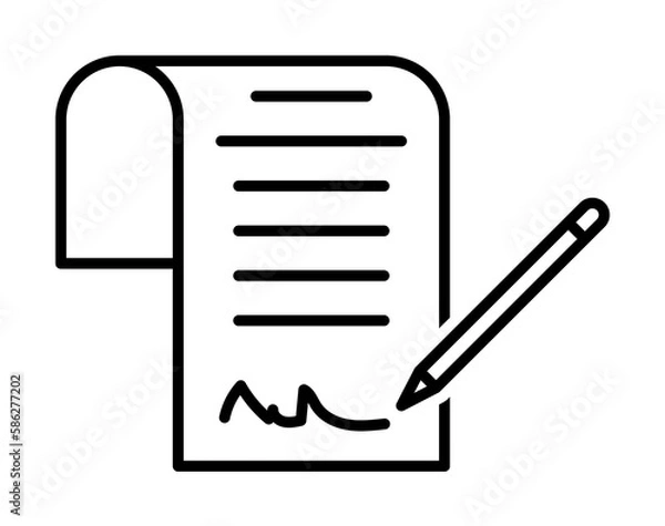 Fototapeta Signed contract icon. Element of economy