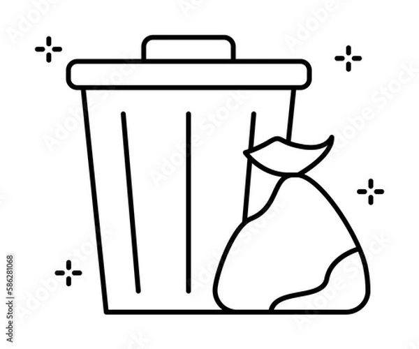 Fototapeta Trash, trash can icon. Simple line, outline elements of hygiene icons for ui and ux, website or mobile application