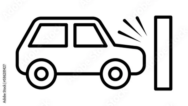 Fototapeta frontal crash, car, accident, insurance icon. Element of insurance icon. Thin line icon for website design and development, app development. Premium icon