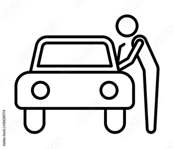 Fototapeta car theft line icon. Element of insurance sign for mobile concept and web apps. Thin line car theft icon can be used for web and mobile. Premium icon