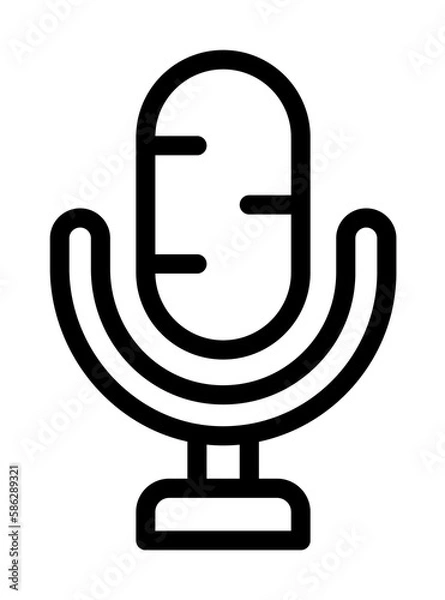 Fototapeta Microphone icon. Simple line, outline elements of rock n roll icons for ui and ux, website or mobile application