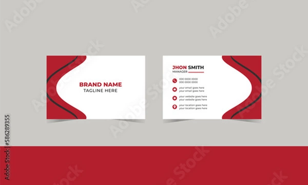 Fototapeta Corporate Modern Business Card Design Template Creative and Clean Business Card Name
Name Card Visiting Card Simple Card Vector Design Unique Business Card Design