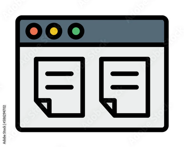 Fototapeta Browser, web site, files icon. Simple color with outline elements of internet explorer icons for ui and ux, website or mobile application