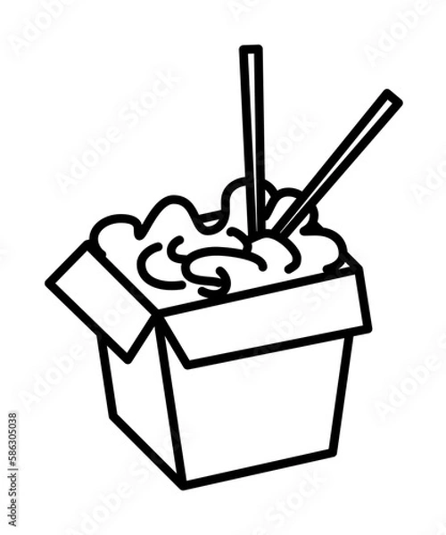 Fototapeta Chinese fast food icon. Element of fast food for mobile concept and web apps icon. Thin line icon for website design and development, app development