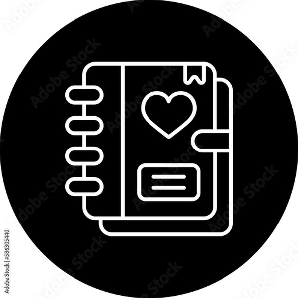 Fototapeta Diary Line Inverted Icon