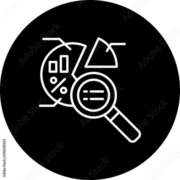 Fototapeta Analysis Line Inverted Icon