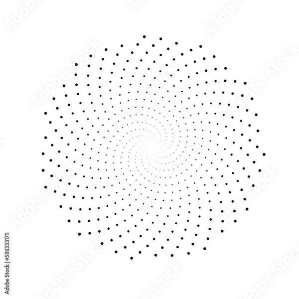 Fototapeta Fibonacci spiral patterns in vector. Mathematical morphology - visualization of phyllotaxis spiral types - code of nature - vector concept of mathematical function Cyanotype