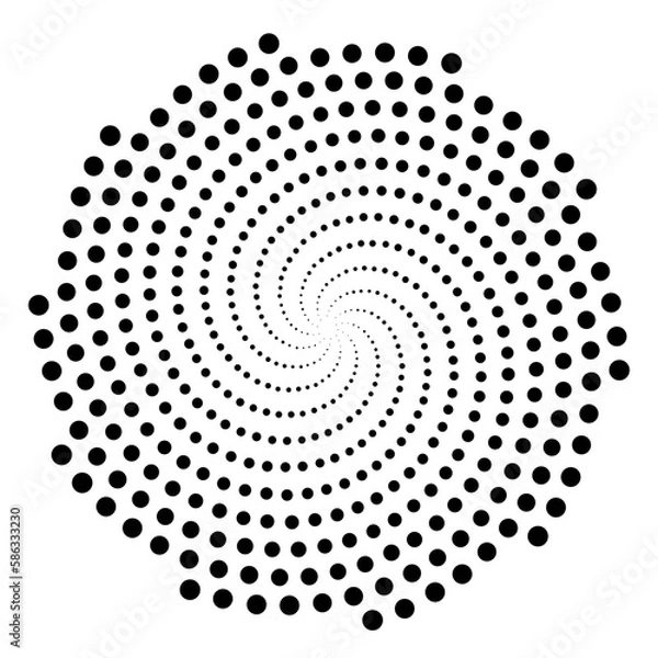 Fototapeta Fibonacci spiral patterns in vector. Mathematical morphology - visualization of phyllotaxis spiral types - code of nature - vector concept of mathematical function Cyanotype
