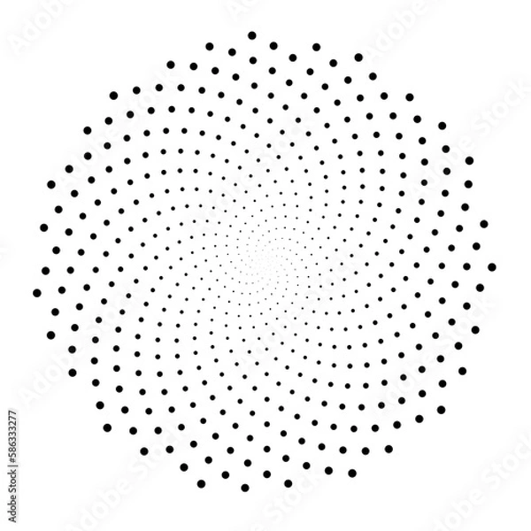 Fototapeta Fibonacci spiral patterns in vector. Mathematical morphology - visualization of phyllotaxis spiral types - code of nature - vector concept of mathematical function Cyanotype