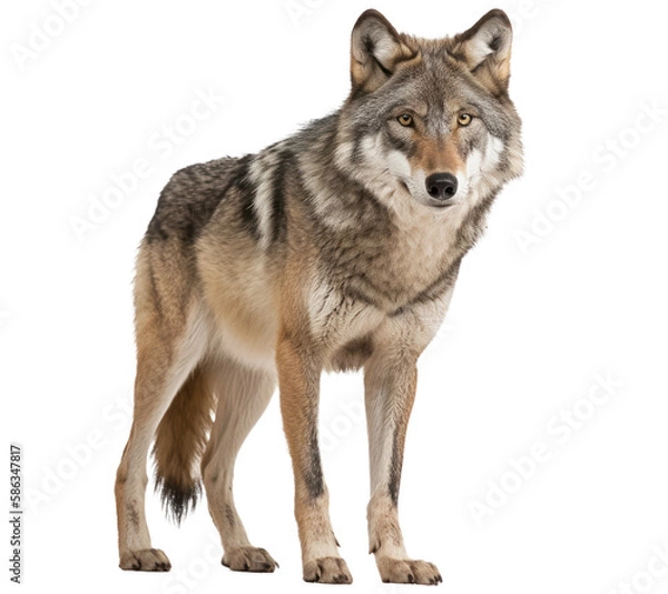 Fototapeta Wild wolf isolated on transparent background