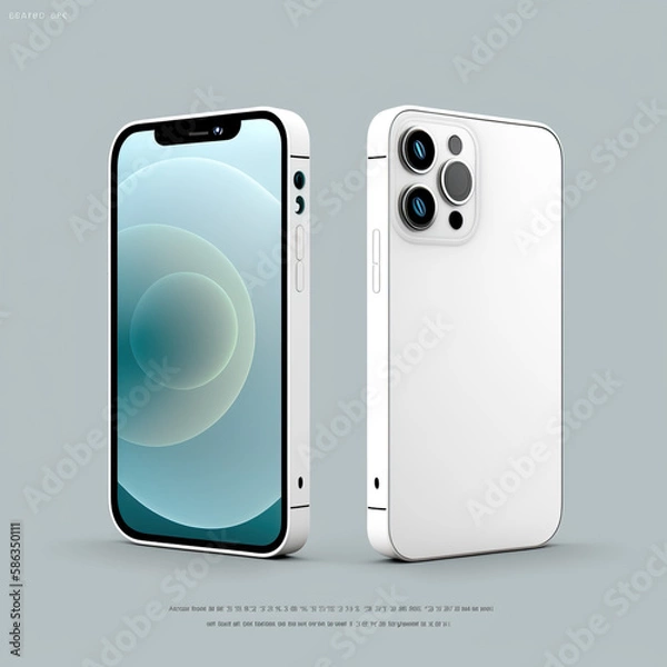 Obraz smartphone in white background, generative AI