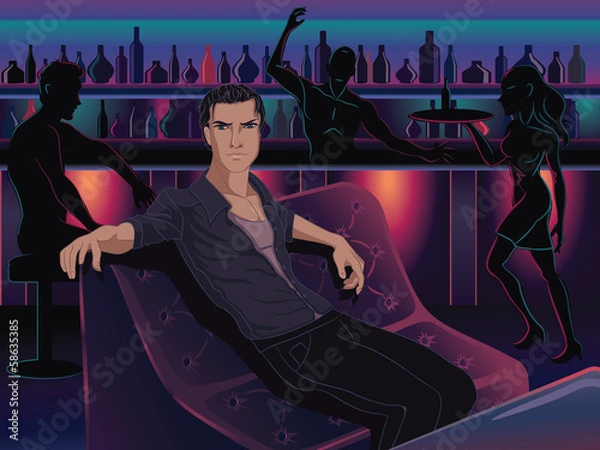 Obraz Man sitting in a bar