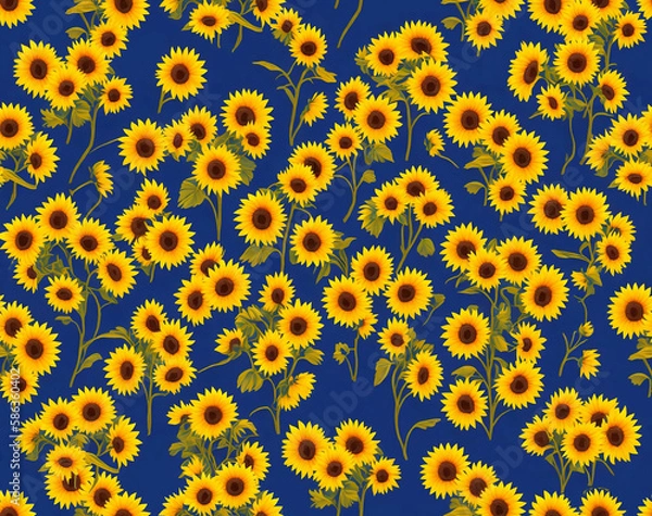 Obraz Sunflowers Pattern Background