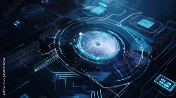 Obraz futuristic tech,  data flowing, digital, background