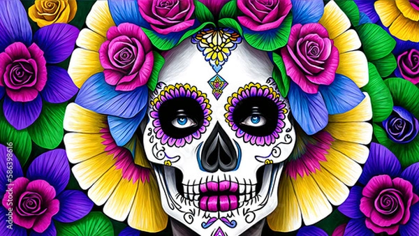 Obraz Día de Muertos México: Catrina, IA Generativa