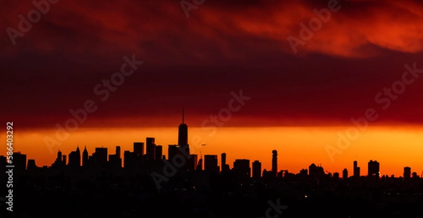 Obraz sunset in the city