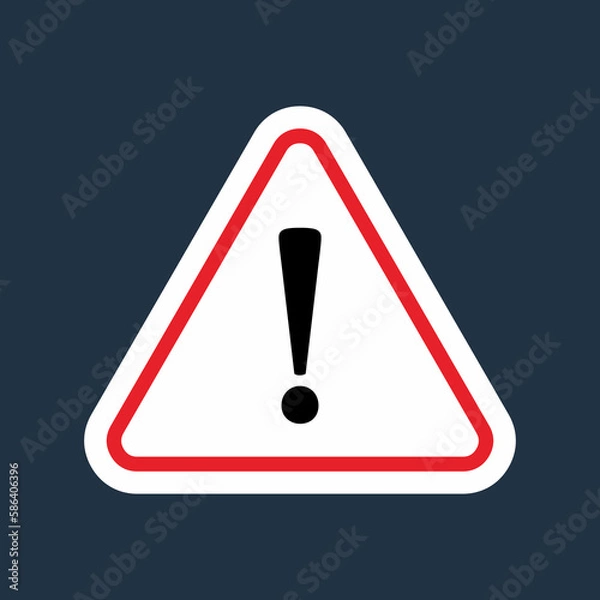 Obraz White triangle warning sign icon isolated