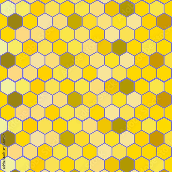 Fototapeta Yellow hexagons pattern on a yellow background.