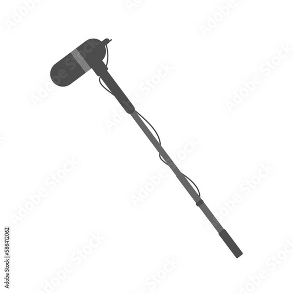 Obraz boom mic icon with mic stand on transparent background