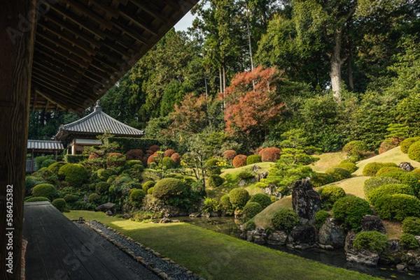 Obraz 日本庭園と石